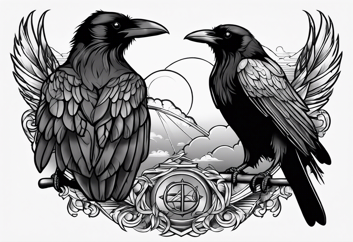 Raven on shoulder blades tattoo idea