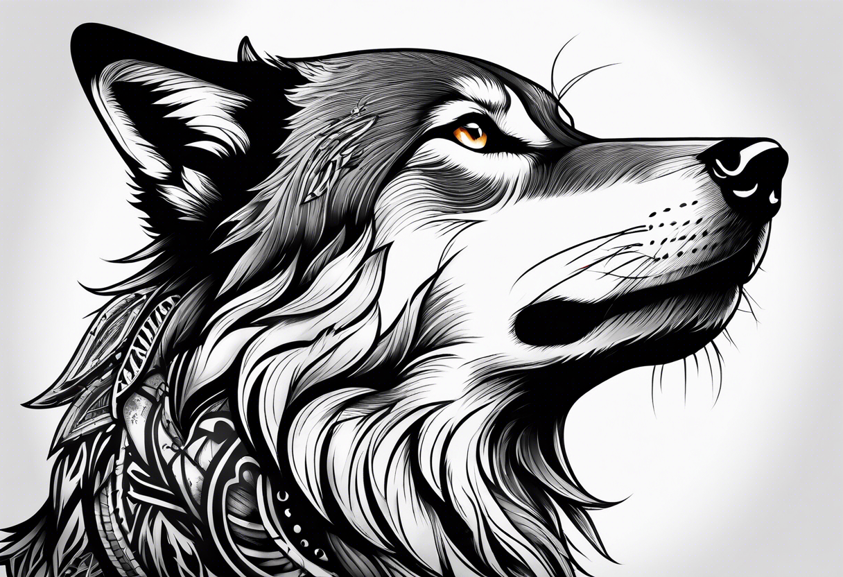 howling wolf tattoo idea