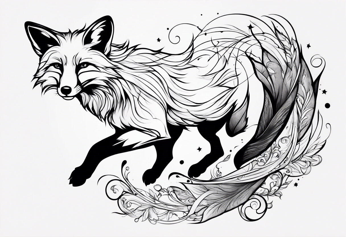 Fox leaping tattoo idea