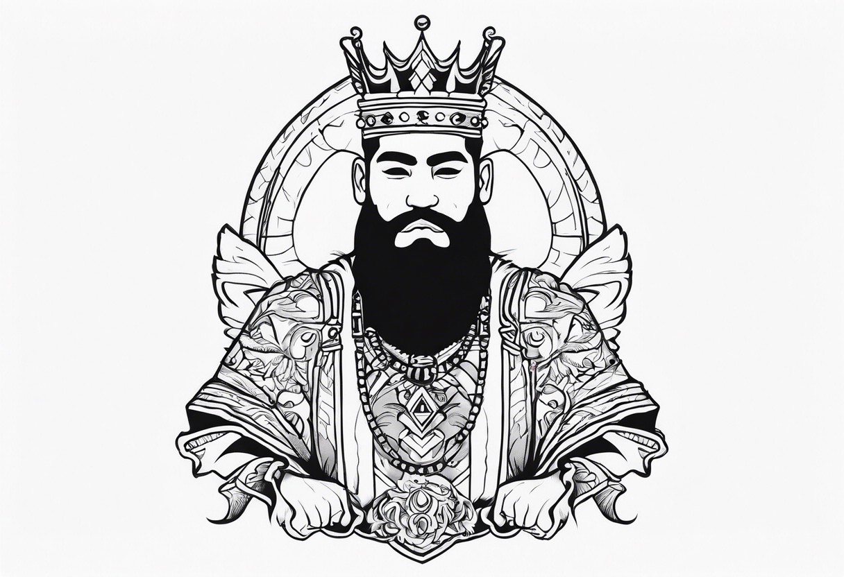 King Saez across the back tattoo idea