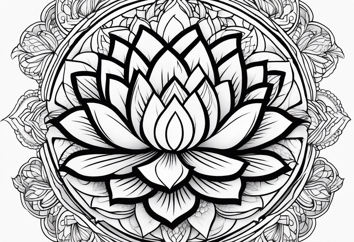 Simple Mandala Lotus tattoo idea