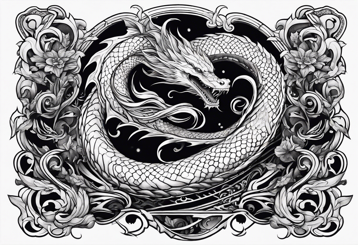 Menacing leviathan serpent tattoo idea