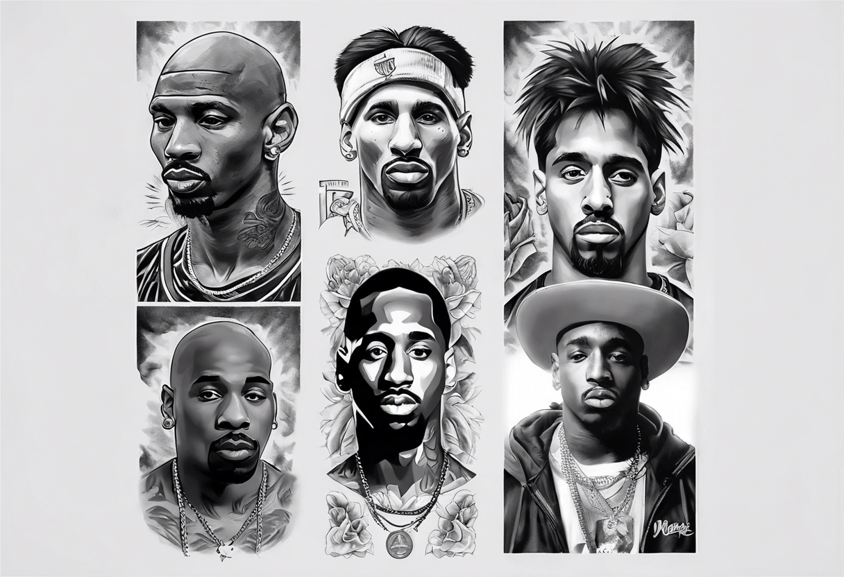 Icons portraits 
ARM SLEEVE 
REALISTIC
messi
Tupac
biggie tattoo idea