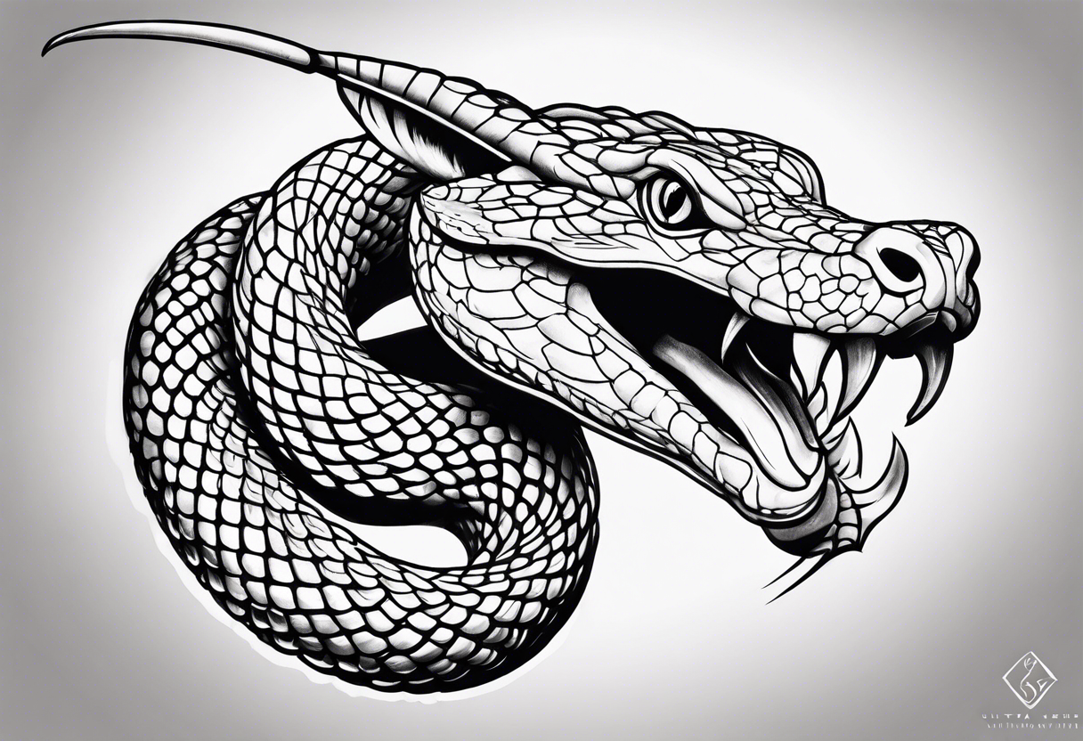 Viper stretched tattoo idea