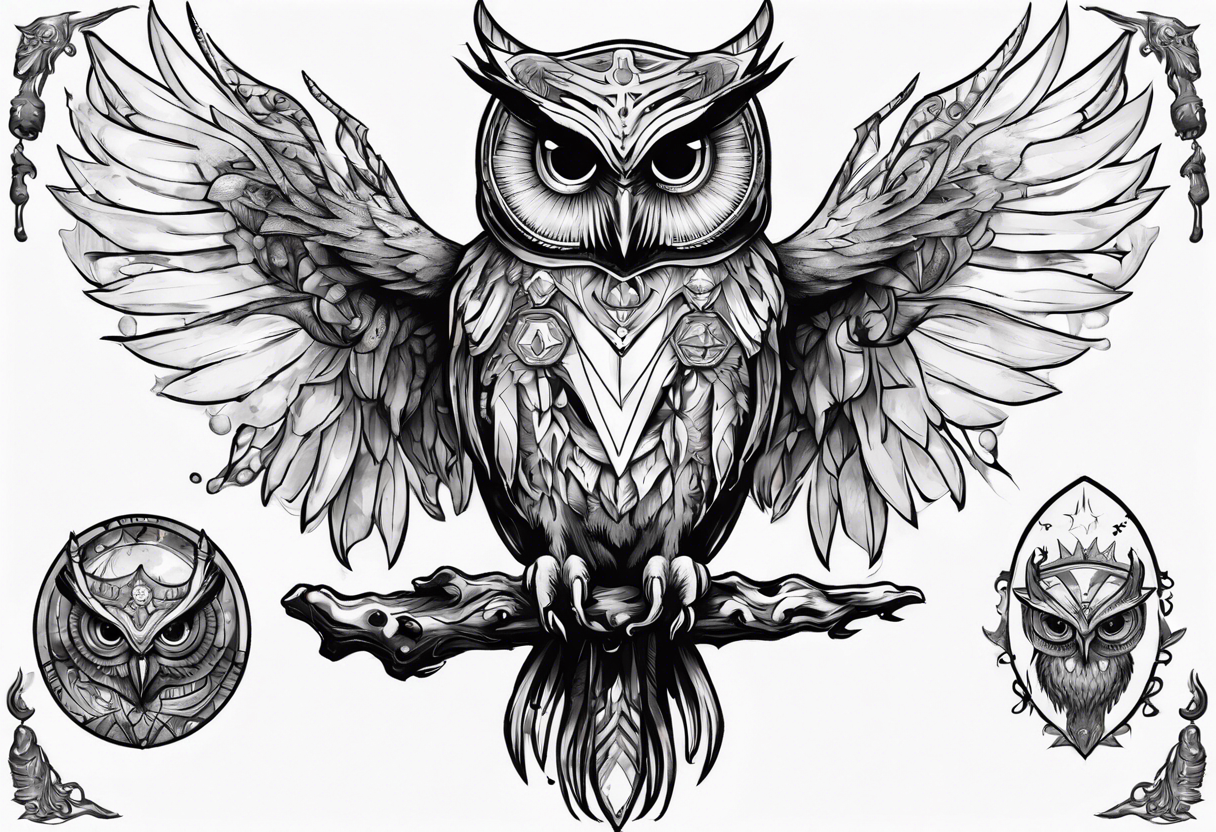 The Demon Owl Stolas, a Prince of Hell who is obsessed with gems, knowledge of astrology and poisonous plants. tattoo idea