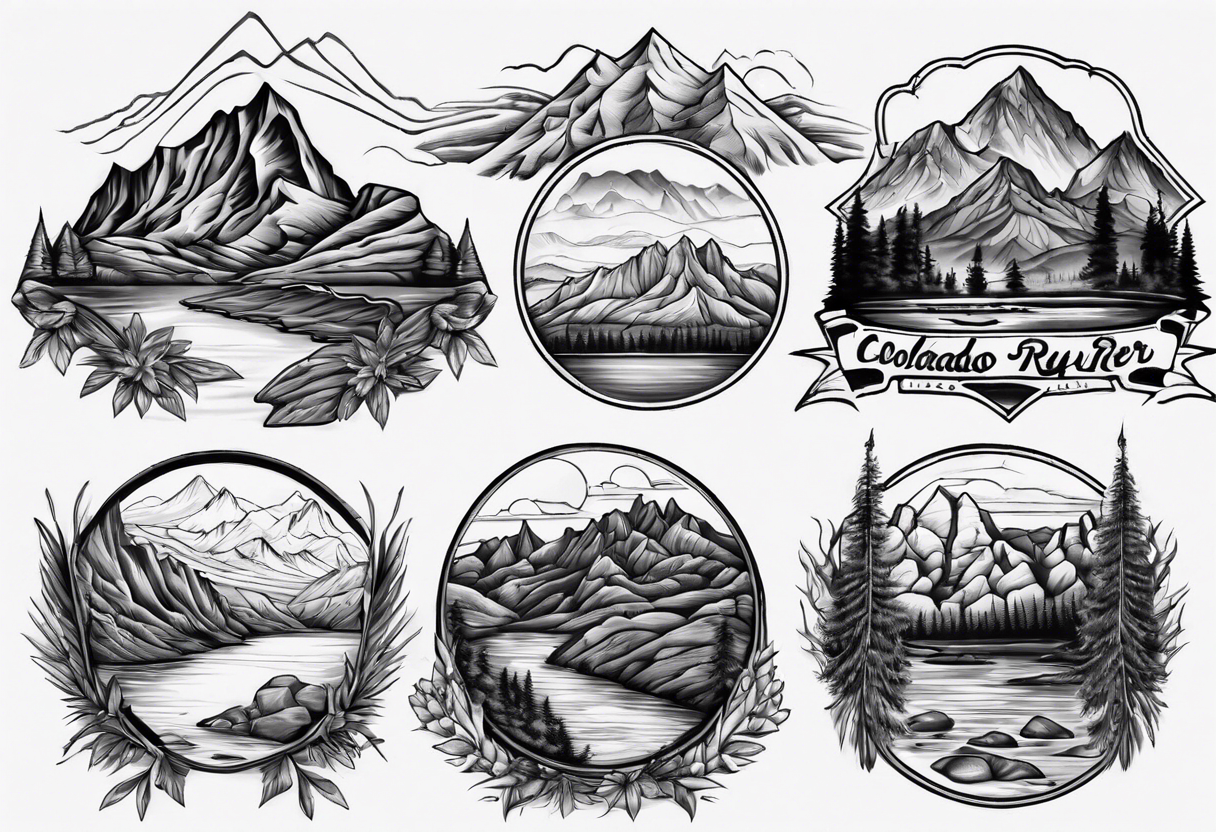 Mountain Range Temporary Tattoo Sticker - OhMyTat