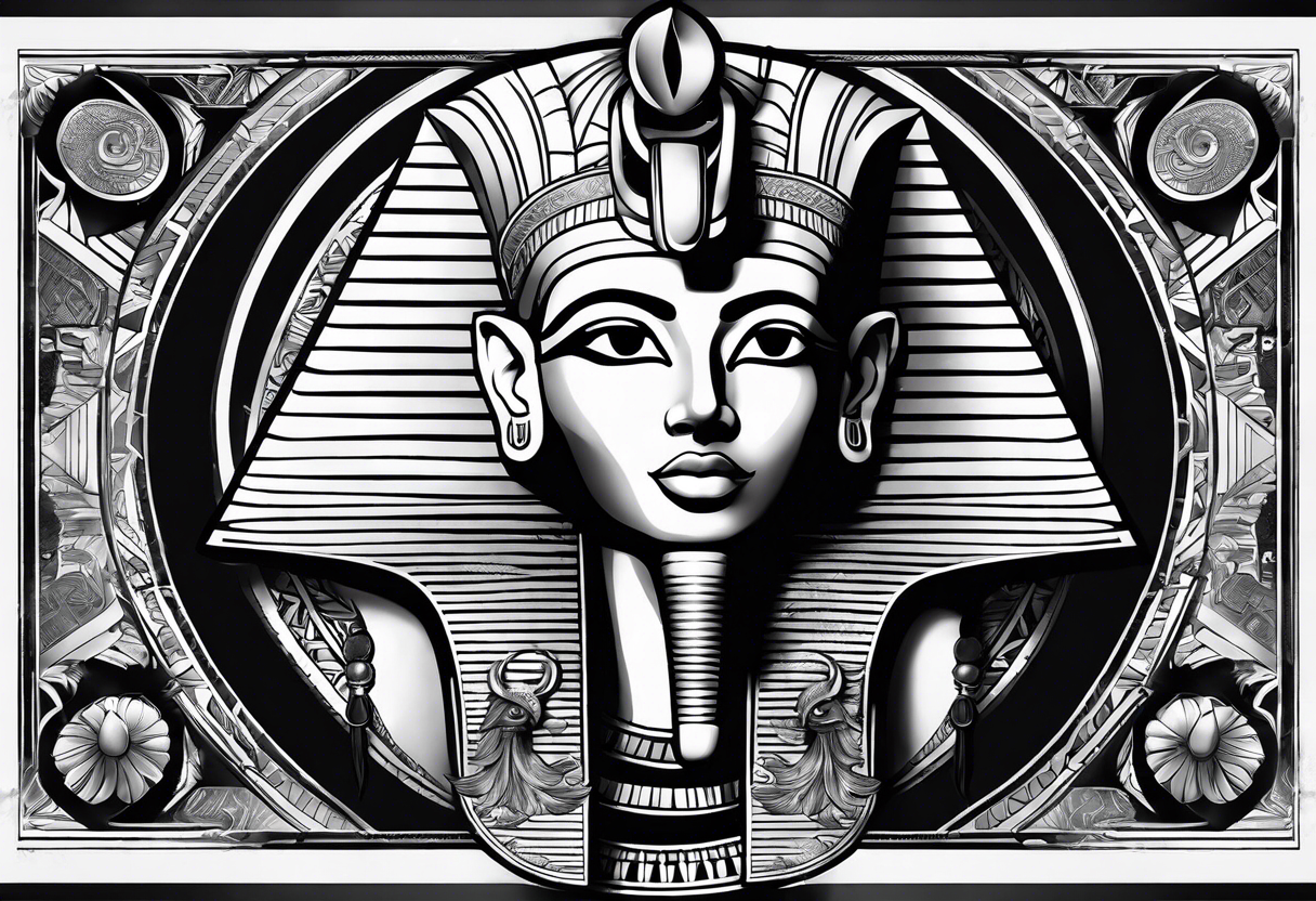 egyptian gods full sleeve with eye of ra the pyramids tattoo idea