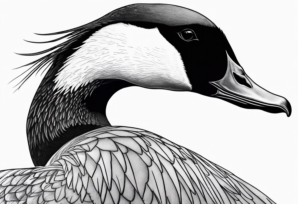 canadian goose shaking wings in profile tattoo idea