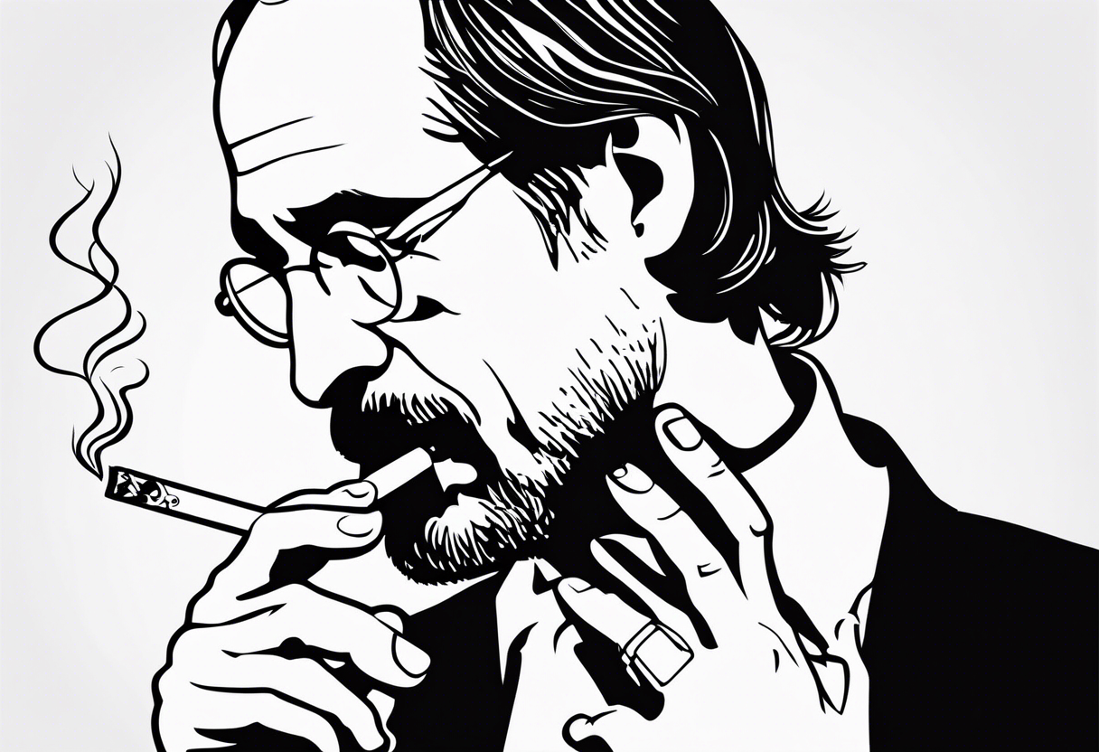 steve jobs smoking cigarette tattoo idea