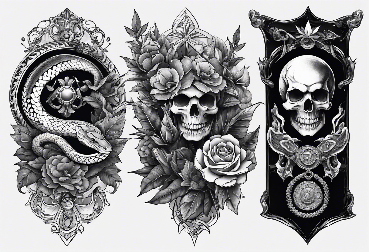 Edgy Skull Tattoo in Hunter S Thompson Style | MUSE AI