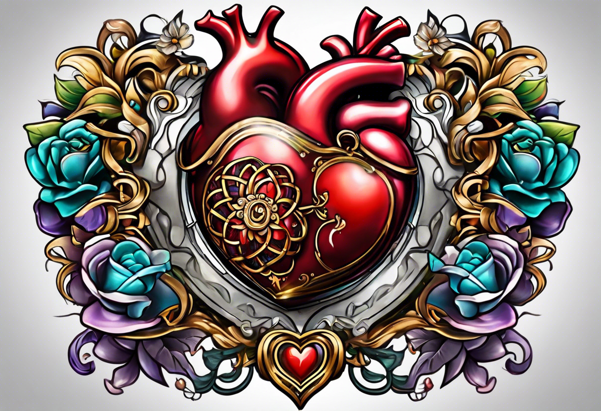 Heart and brain in a weight balance tattoo idea