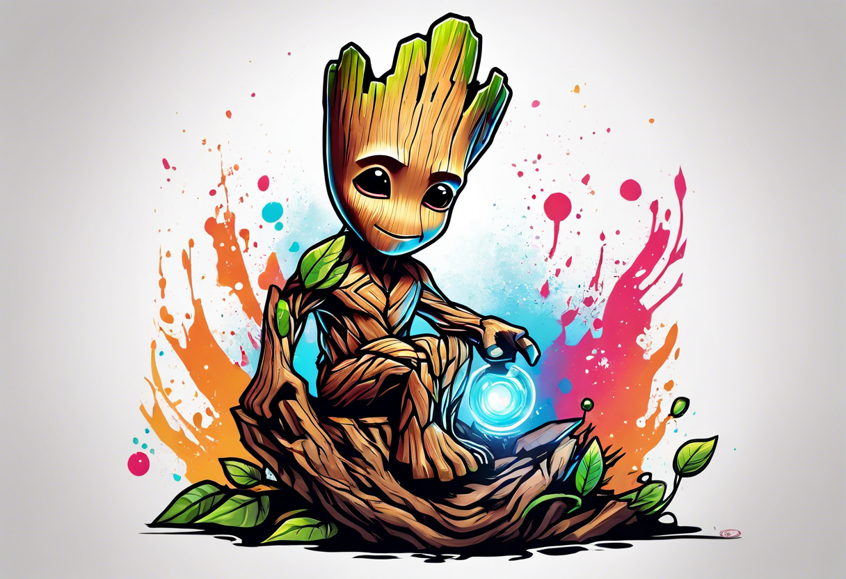 Guardians of the galaxy baby groot tattoo idea