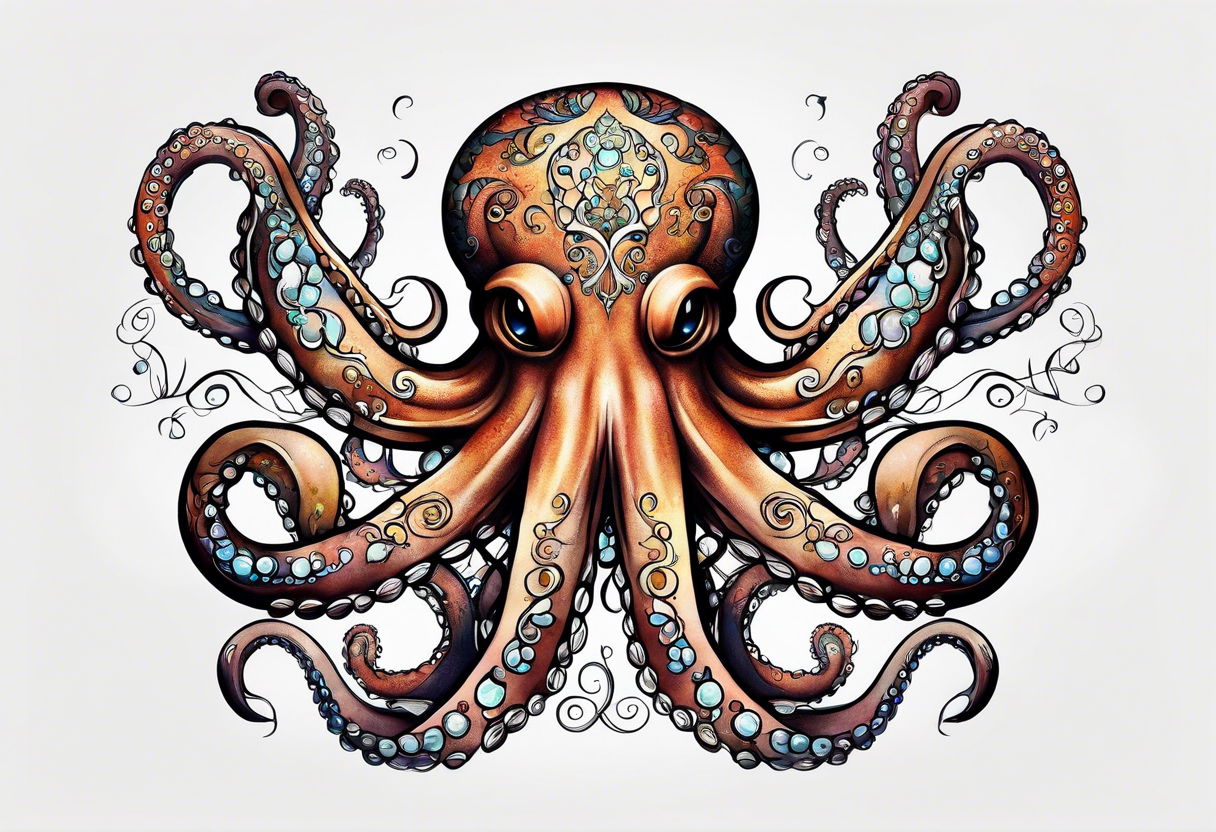 Octopus happy peaceful tattoo idea