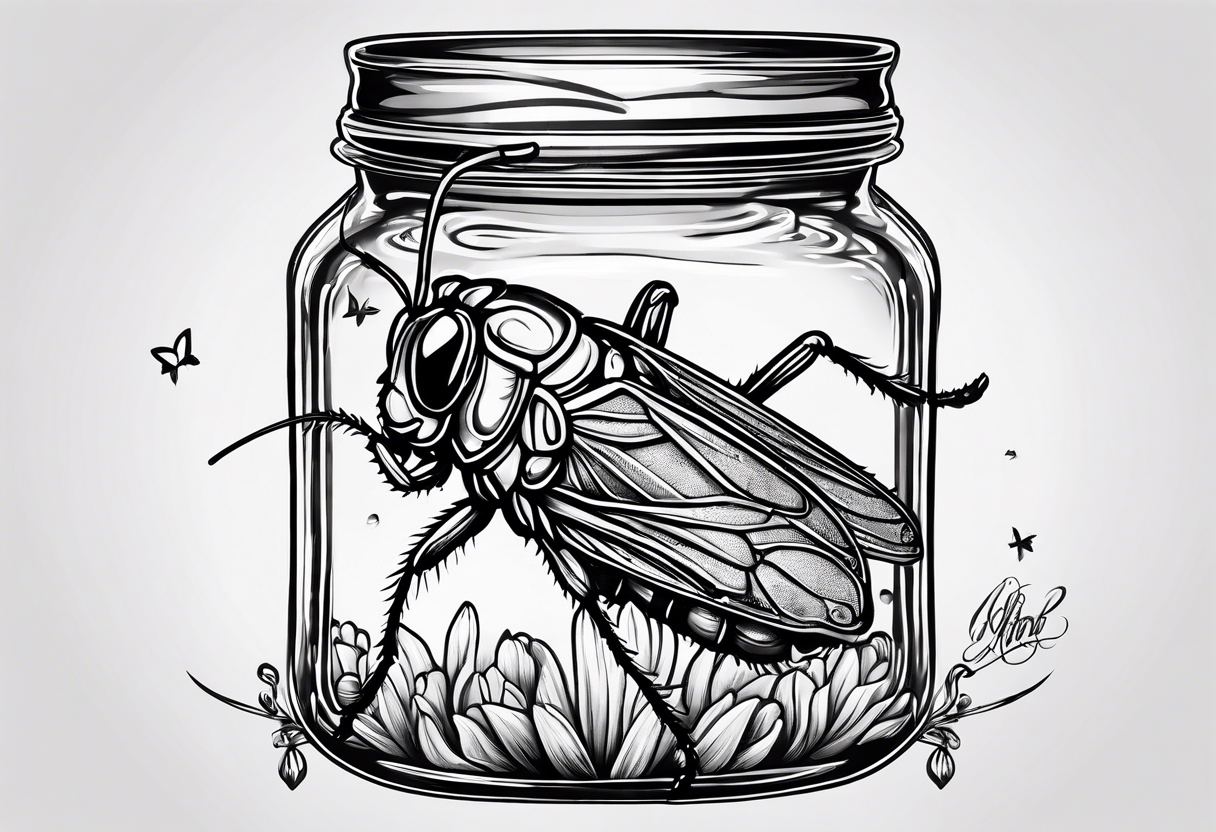 grasshopper in a mason jar tattoo idea