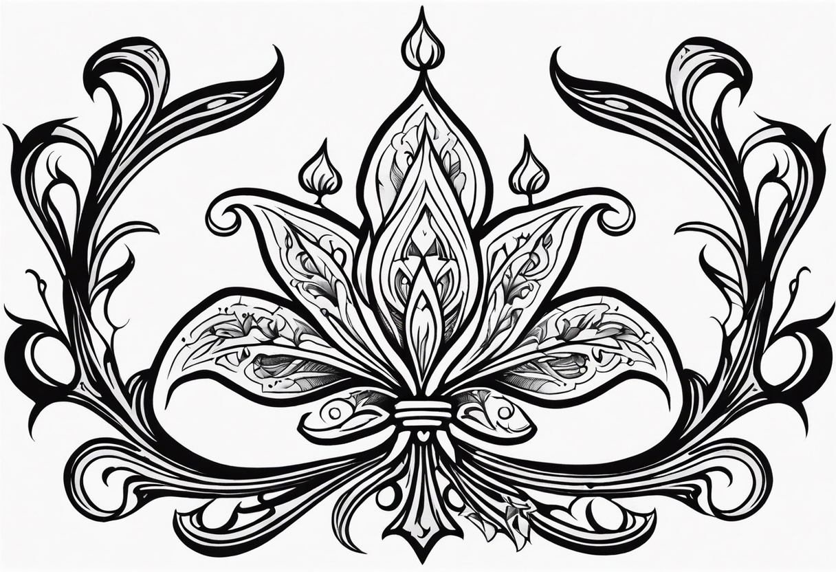 Fleur de lys celtique en flamme tattoo idea