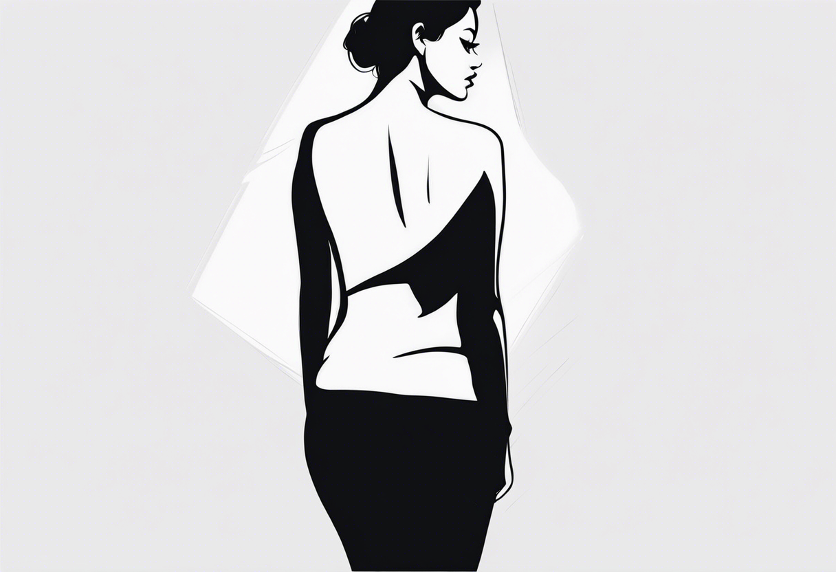 Back of a Woman with shadows tattoo idea