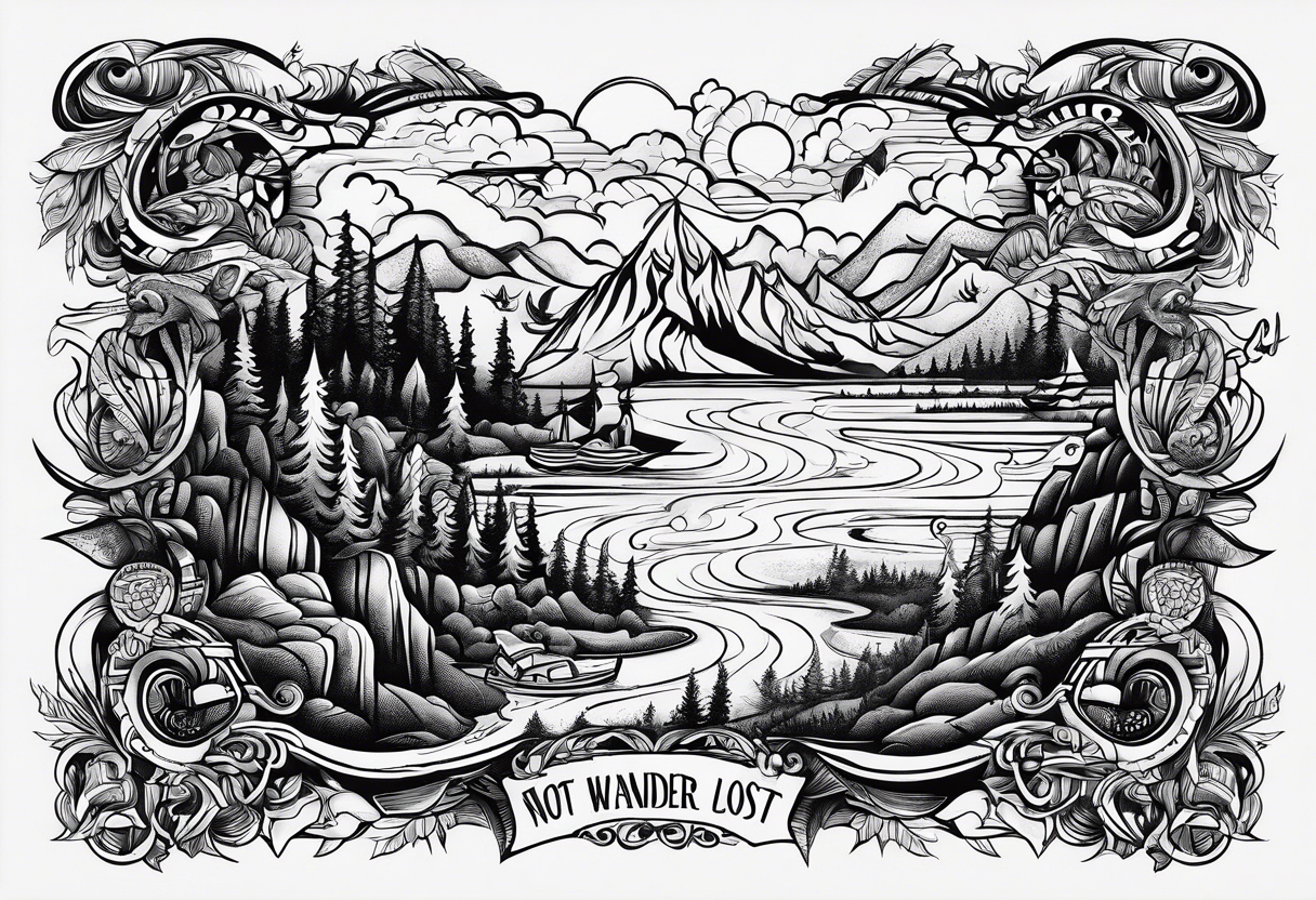 Words saying Not All Those Who Wander Are Lost, They Are Searching For A Way Out tattoo idea