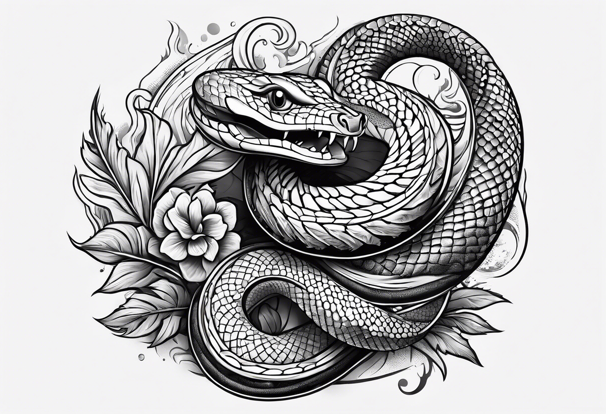 serpent with a spade tattoo idea