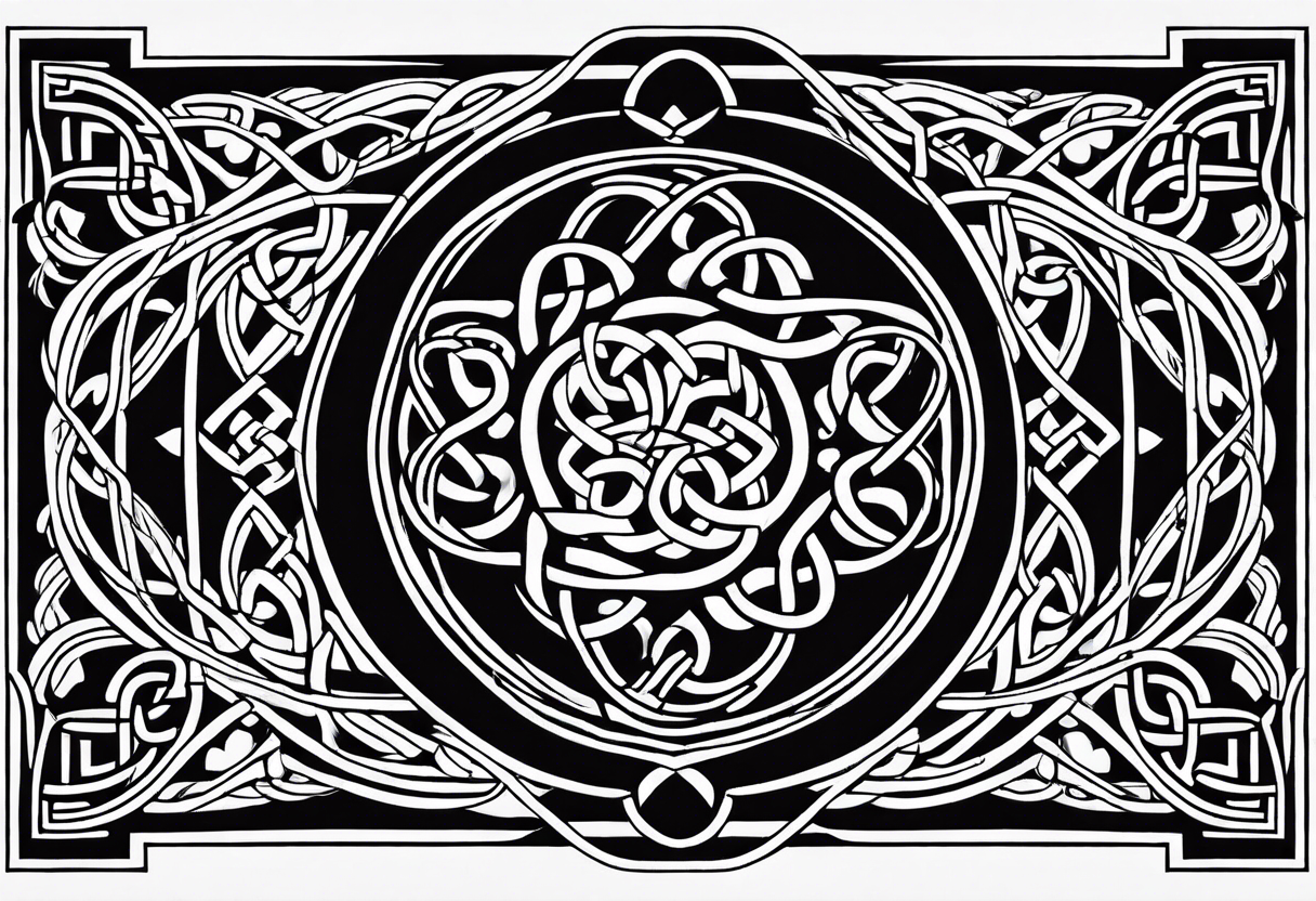 celtic knotwork with ailm tattoo idea