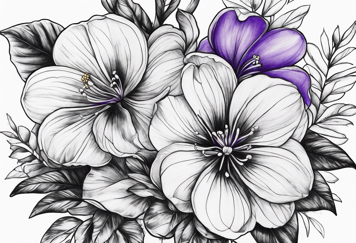 Violet flowers tattoo idea