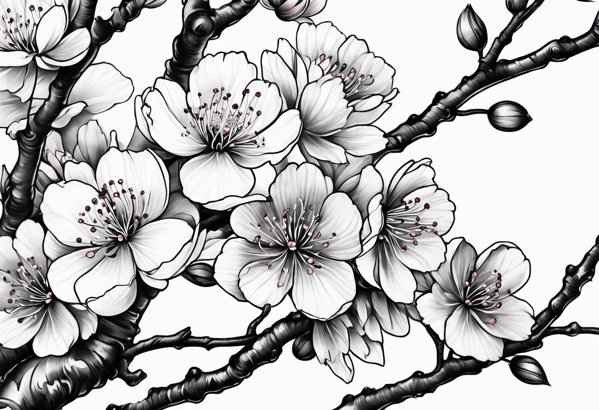 Cherry blossom branches tattoo idea