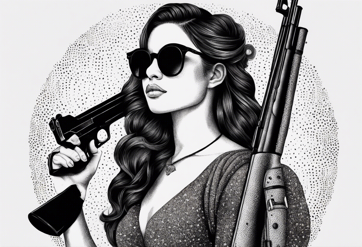 capricorn with sunglasses and shotgun tattoo idea