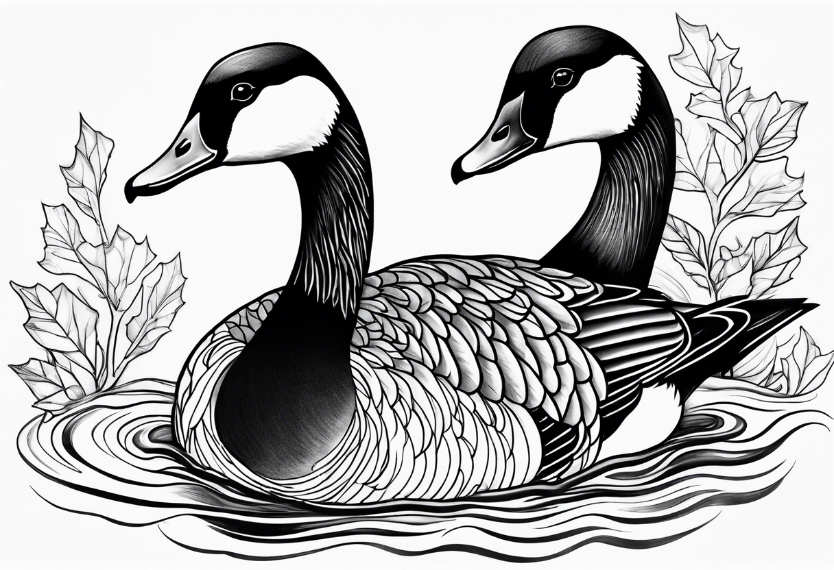 canadian goose mystical Background tattoo idea