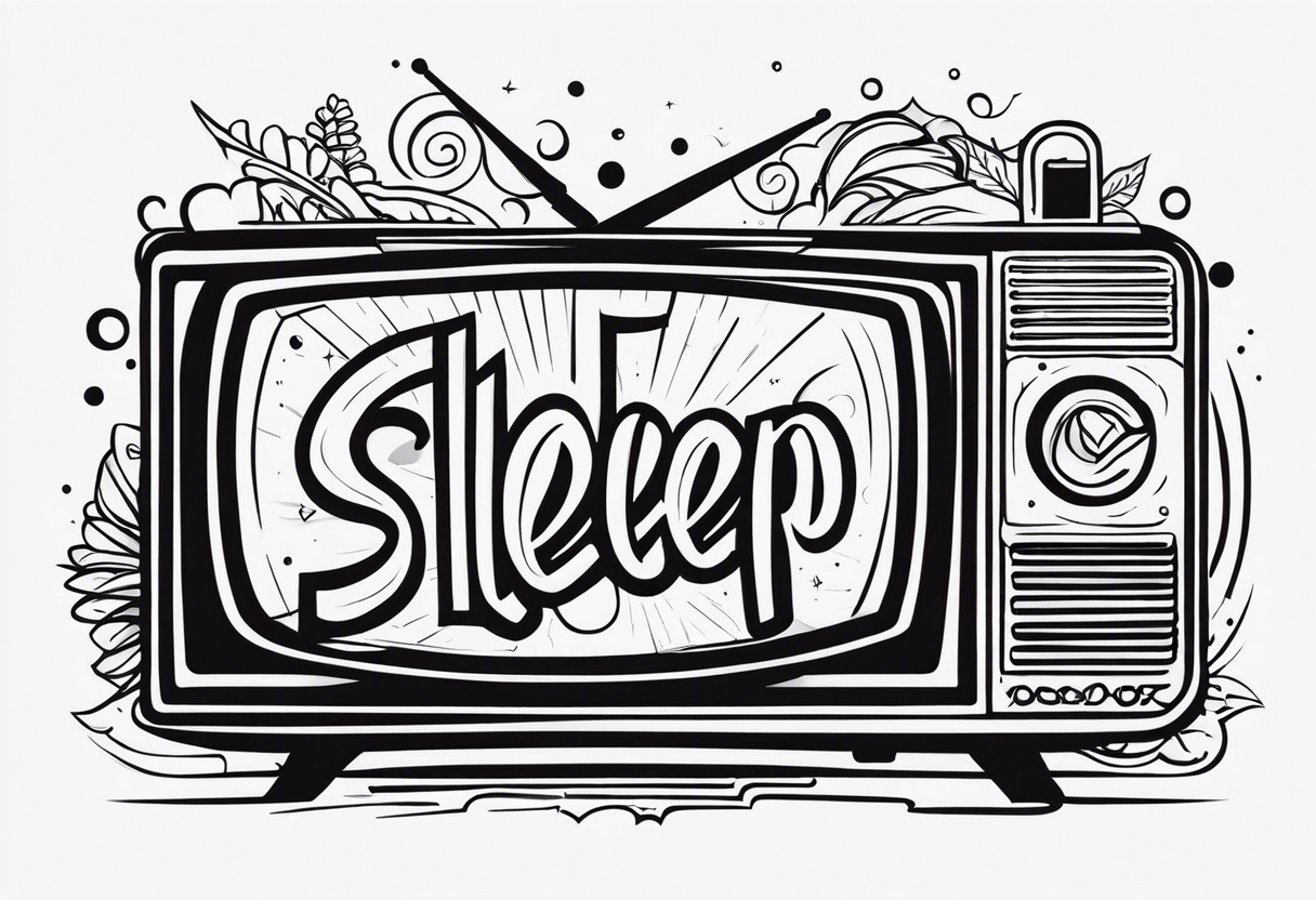 watch TV and sleep all day tattoo idea