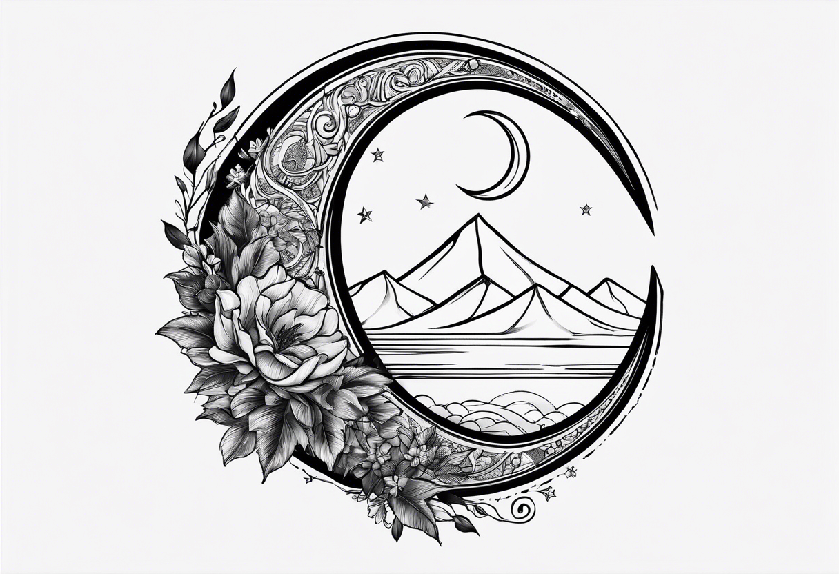 Crescent Moon tattoo design