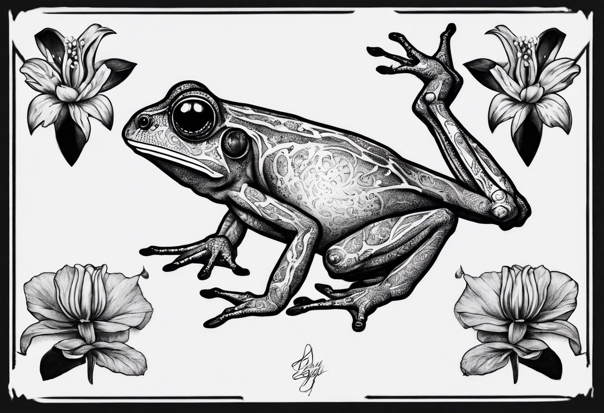 cybersigilism common coqui sitting on flor de maga tattoo idea