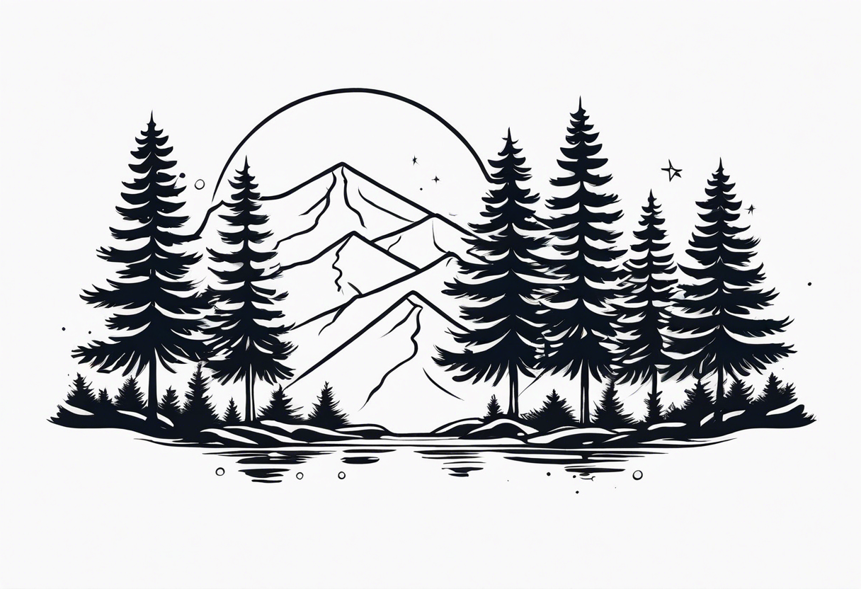 Two Pine trees tattoo idea