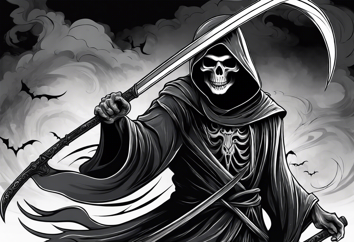 GRIM REAPER
WITH SMOKE
WITH SCYTHE tattoo idea