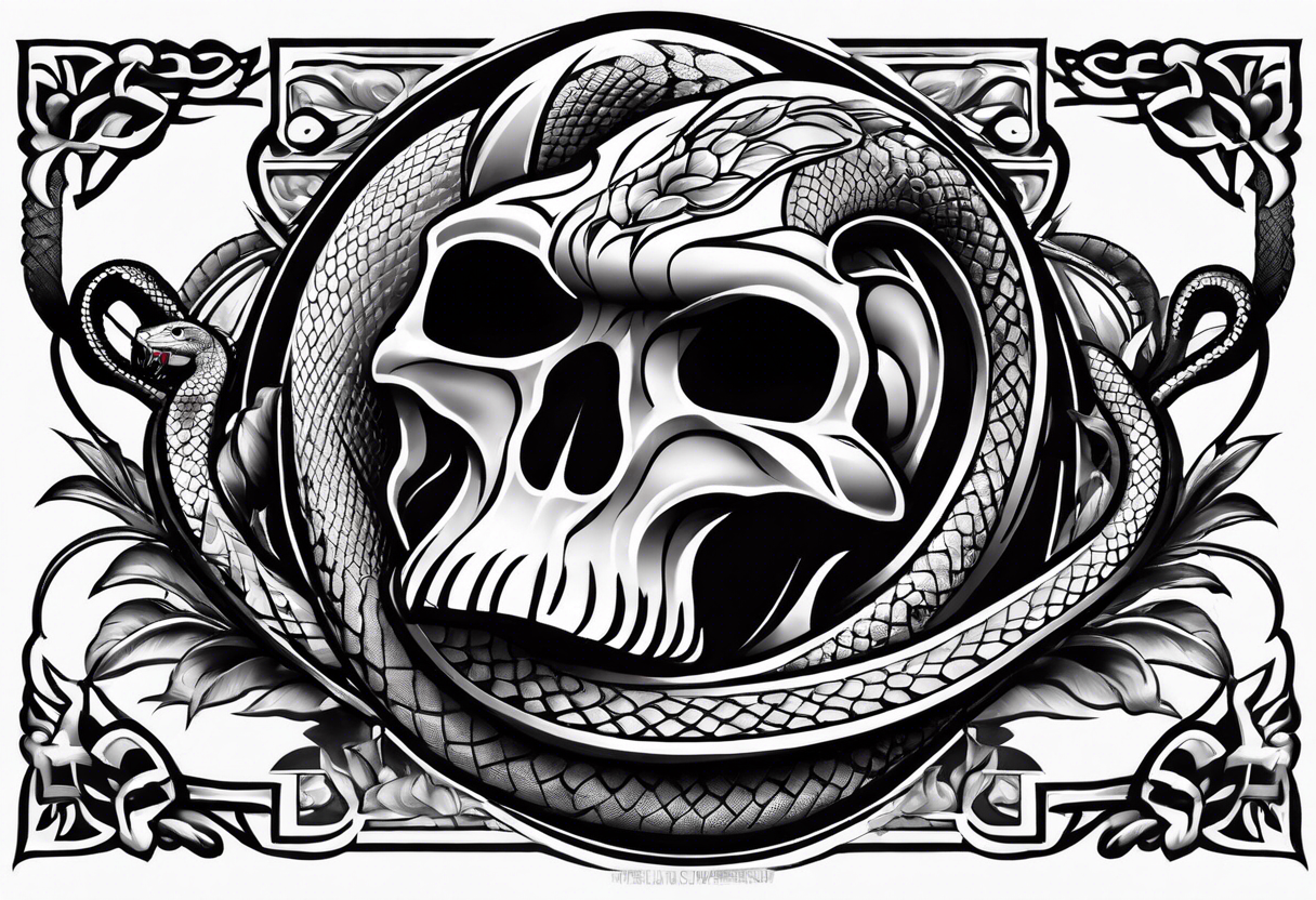 Kobe Logo with black mamba snake wrapped around tattoo idea