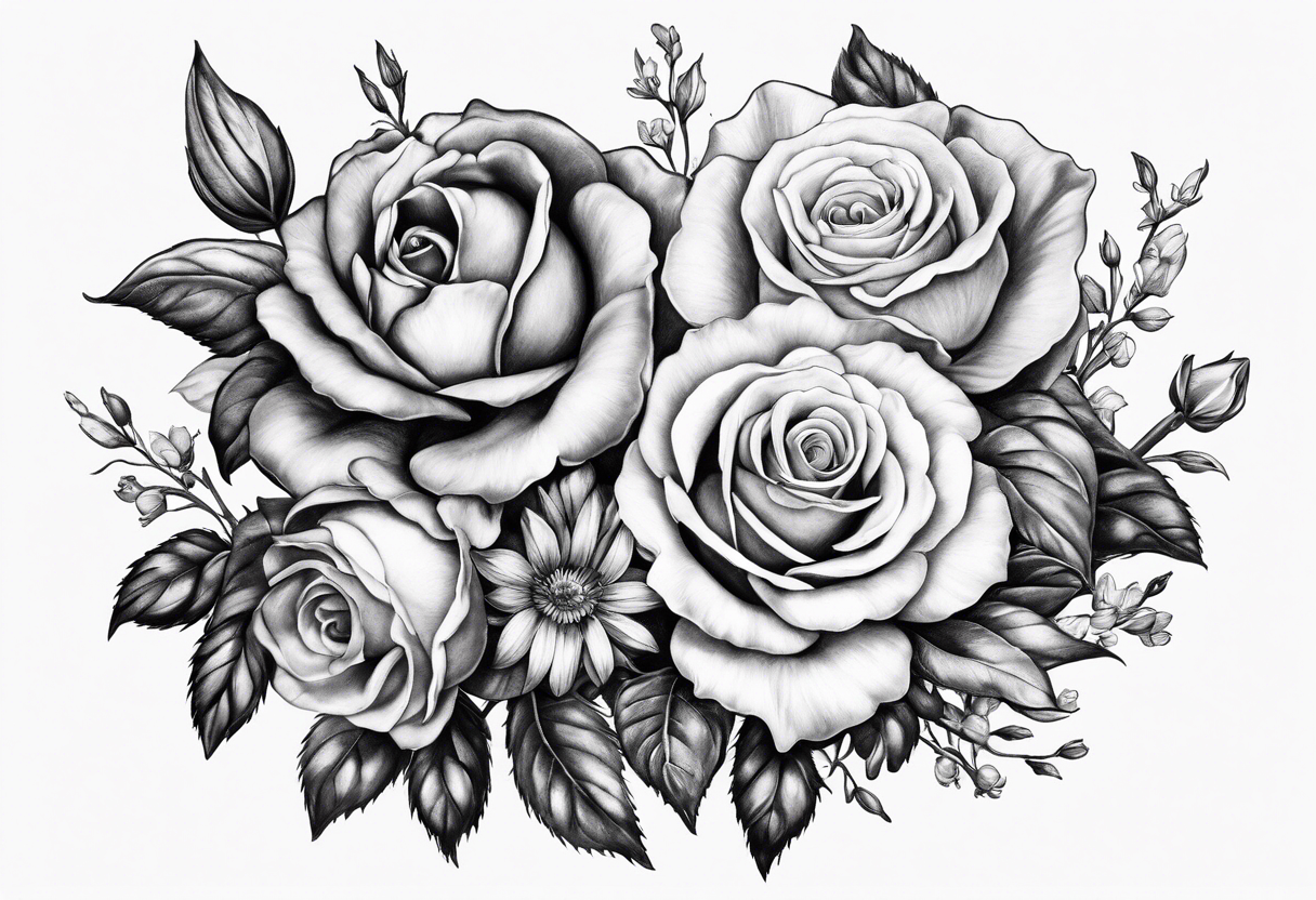 Buy Three Beautiful Roses Temporary Tattoo / Realistic Roses Tattoo / Black  Roses / Three Roses / Large Roses Tattoo / Flower Temporary Tattoo Online  in India - Etsy