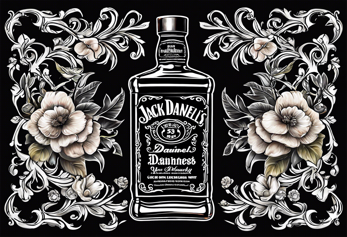 jack daniels whisky bottle traditional tattoo idea