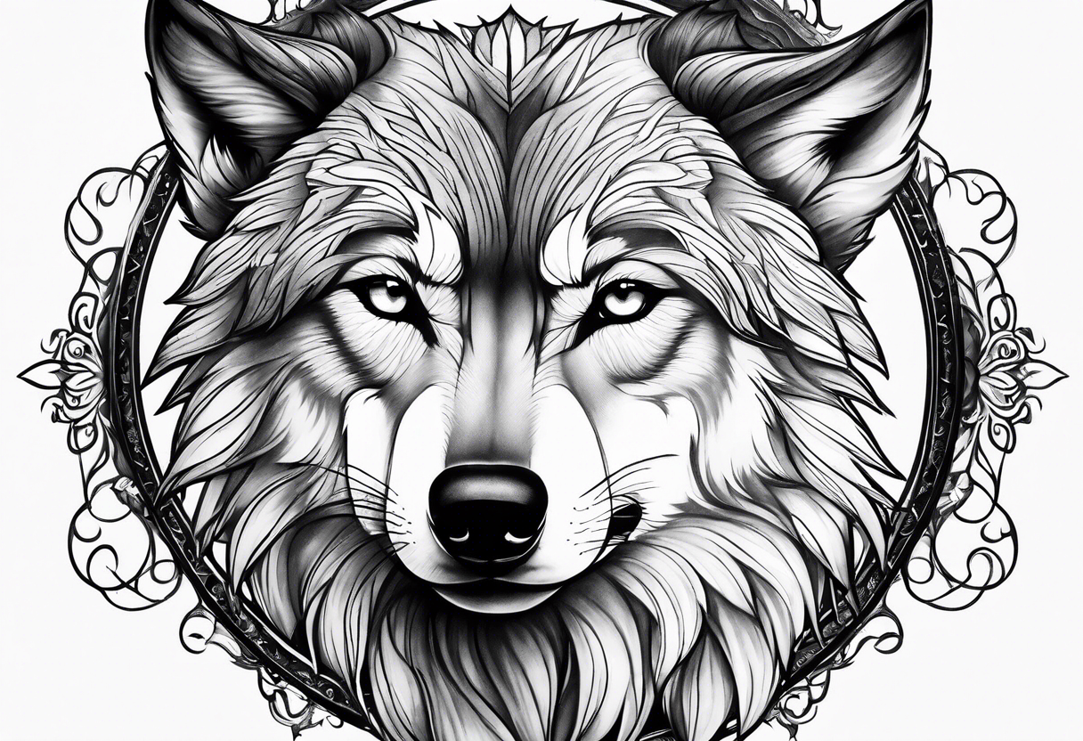 Realistic wolf along right side of woman’s body tattoo idea