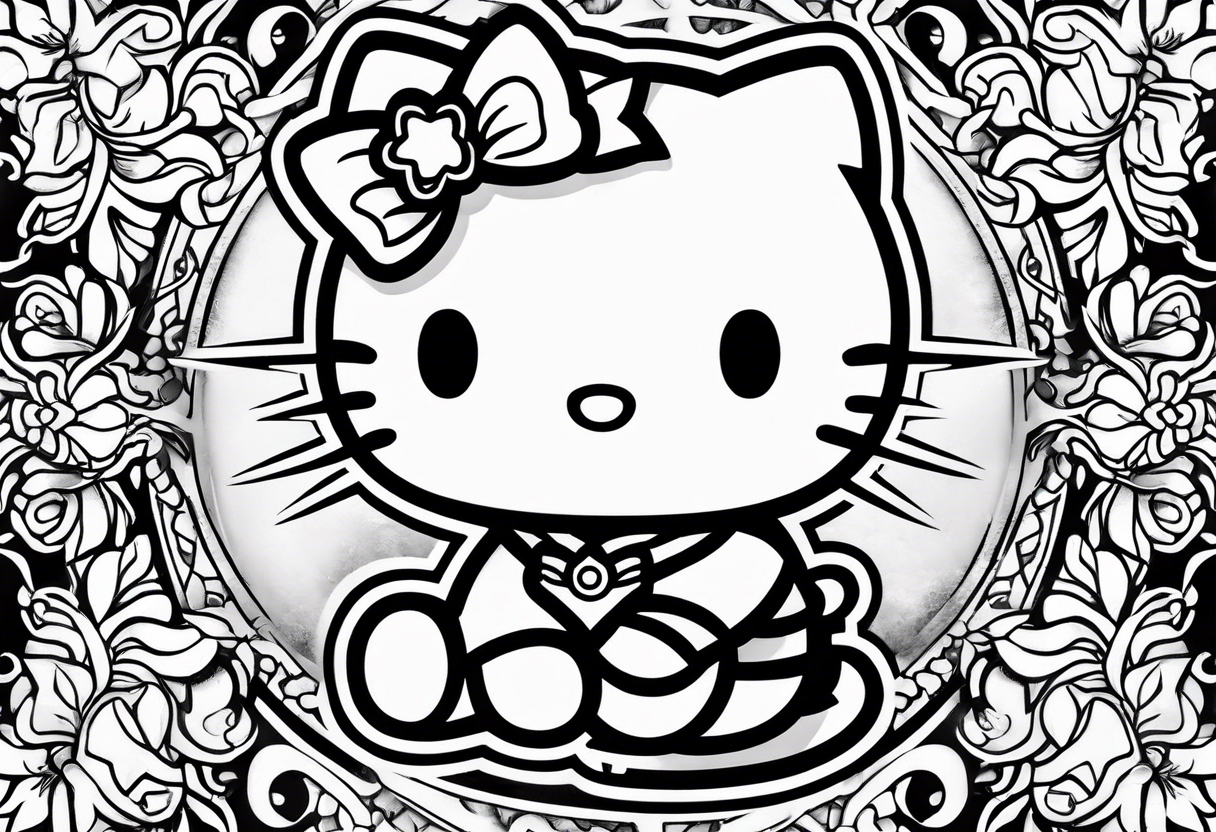 Scary hello kitty tattoo idea