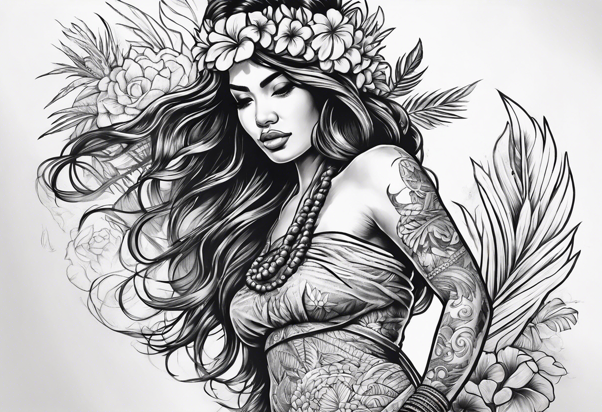 Hula Girl ascending death tattoo idea