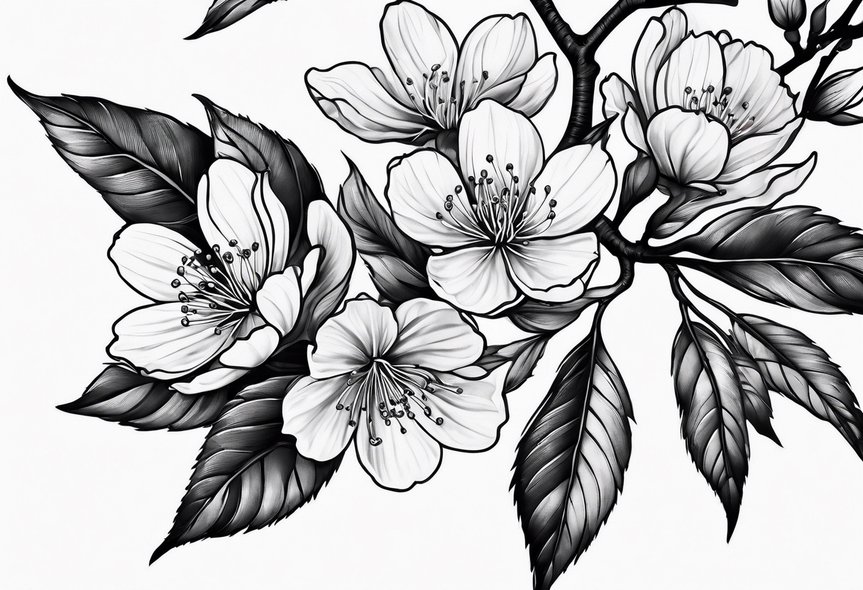 Cherry blossom leaf tattoo idea