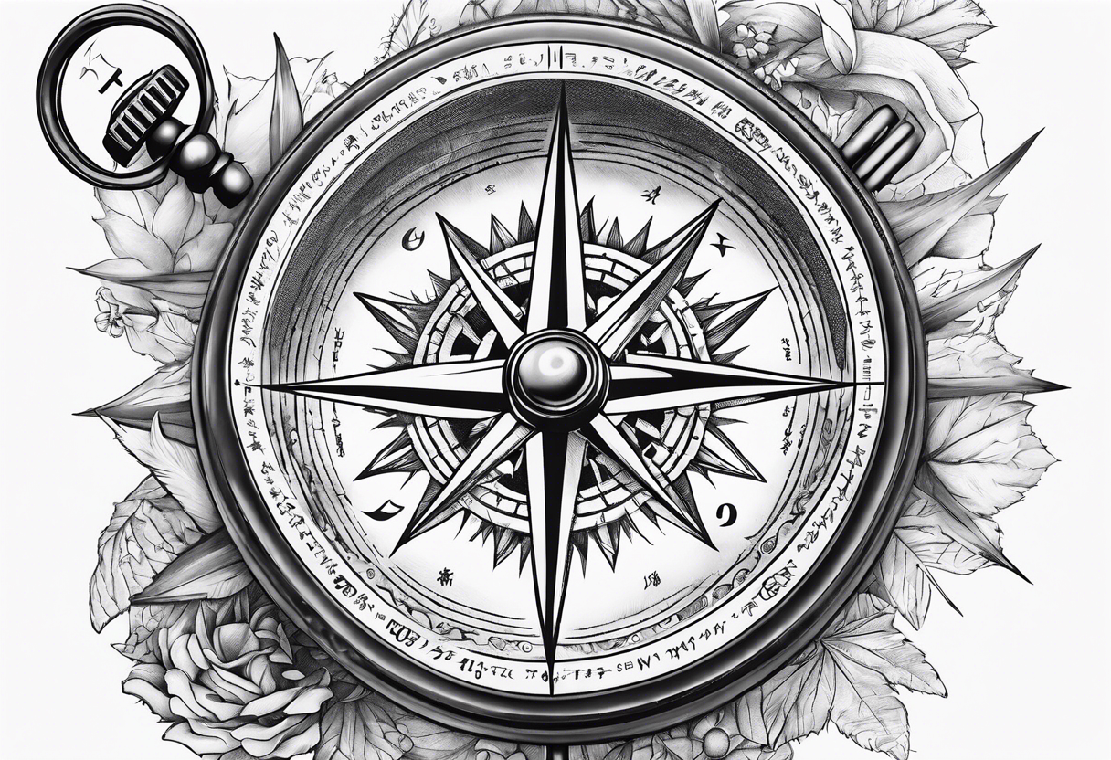 I want a compass combine with Mugiwara Luffy tattoo idea