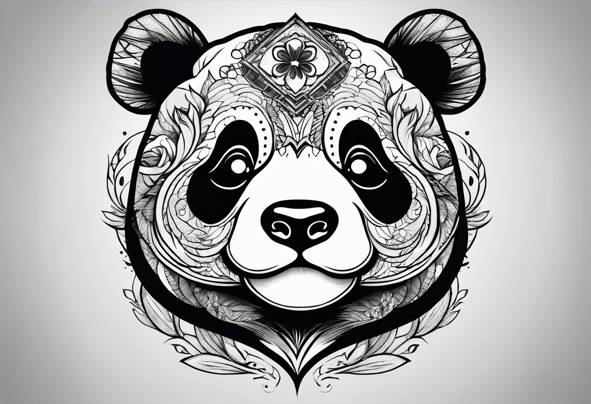 a fat cute panda tattoo idea