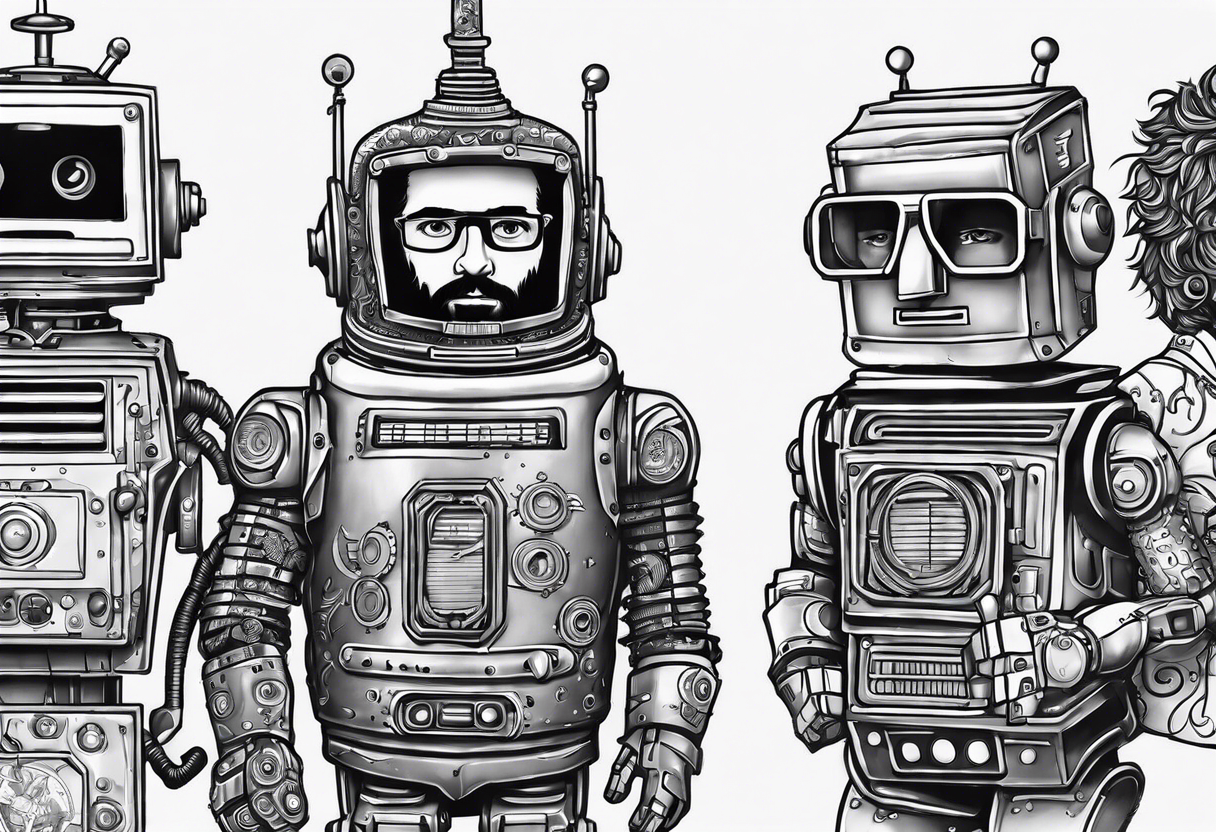 Flight Of The Conchords band dressed in robot costumes tattoo idea