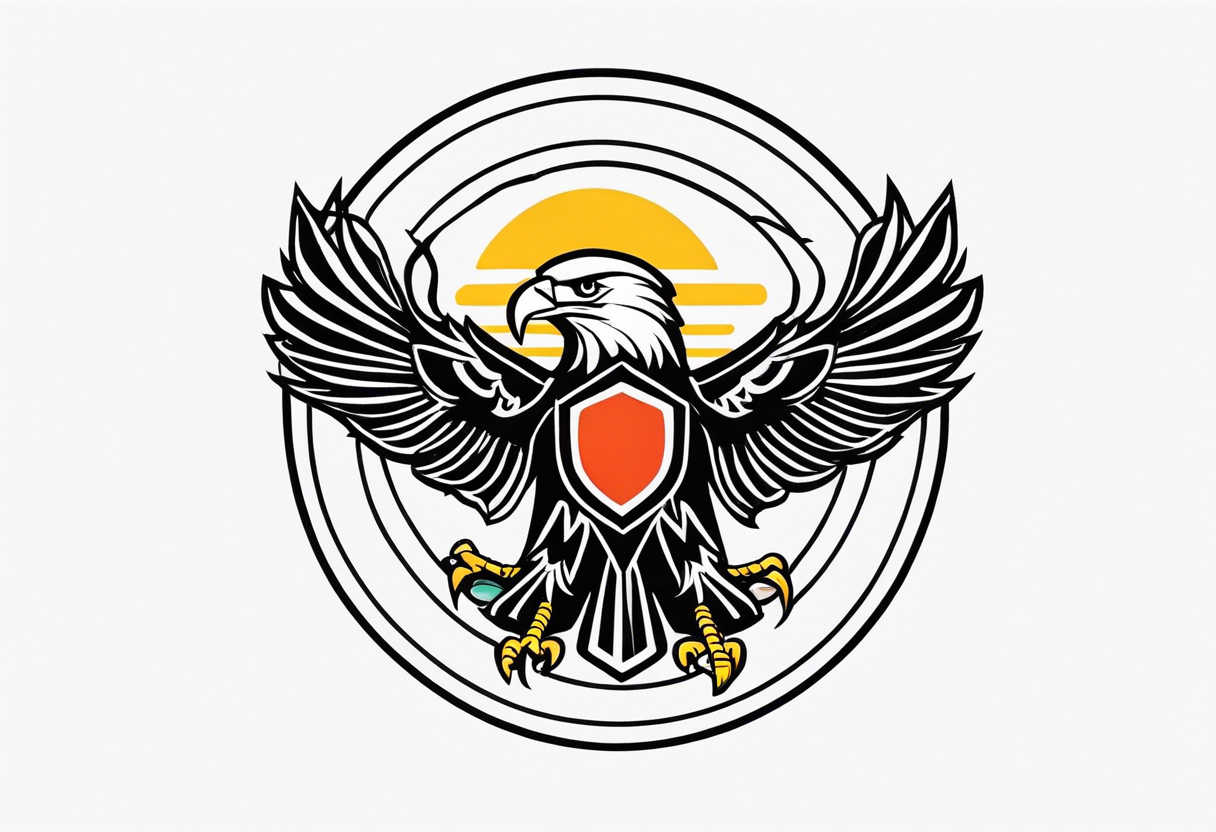 Very small tattoo similar to the eagle and sun on kazhak flag tattoo idea