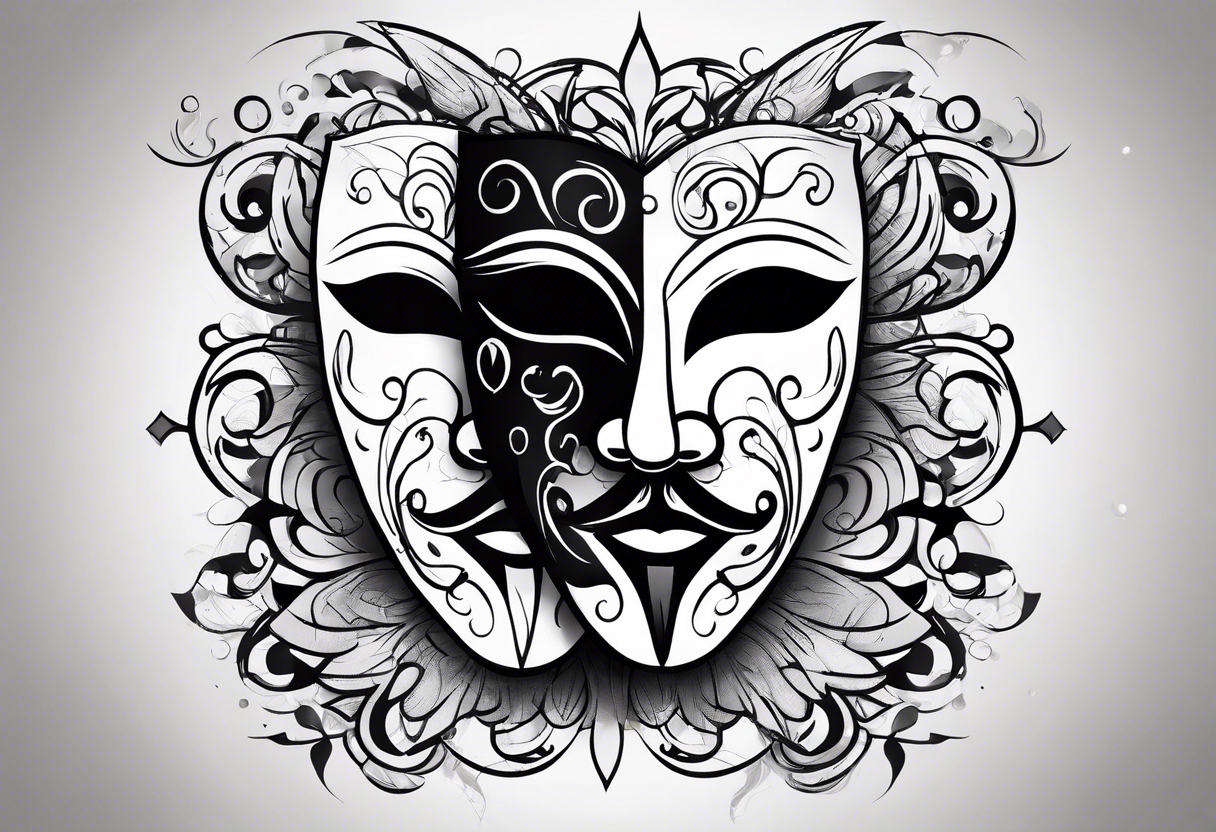 Comedy and Tragedy masks tattoo idea