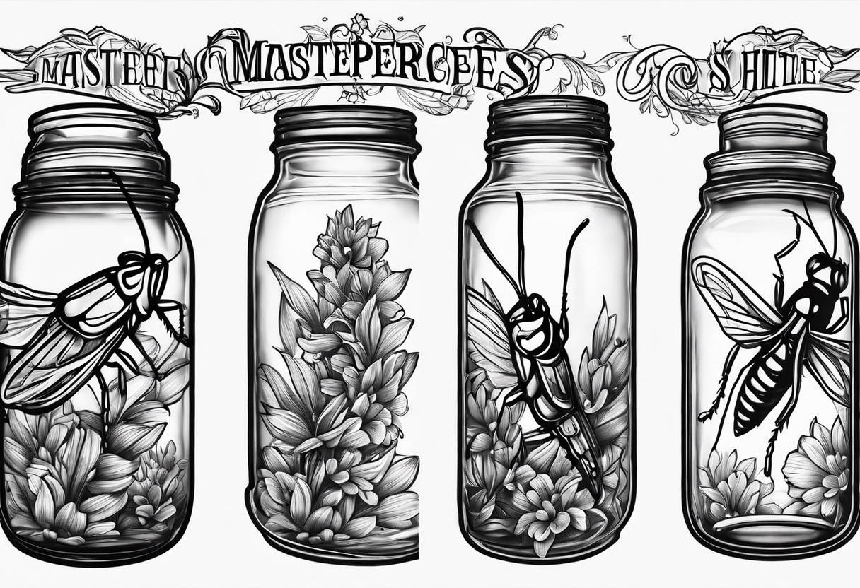 grasshopper in a mason jar tattoo idea