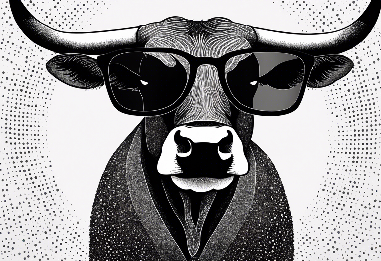 taurus with sunglasses tattoo idea