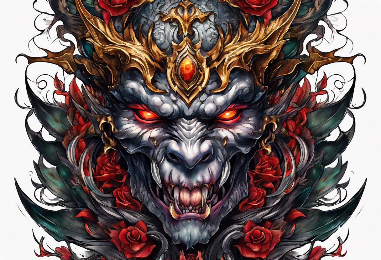 Ascended demon tattoo idea