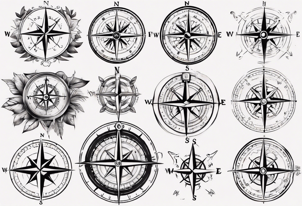 Compass navigation tattoo idea