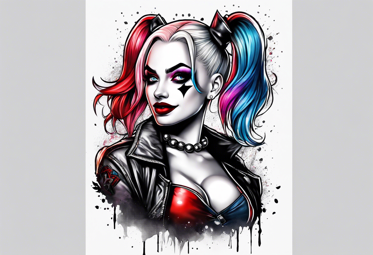 Pinup Harley Quinn tattoo idea