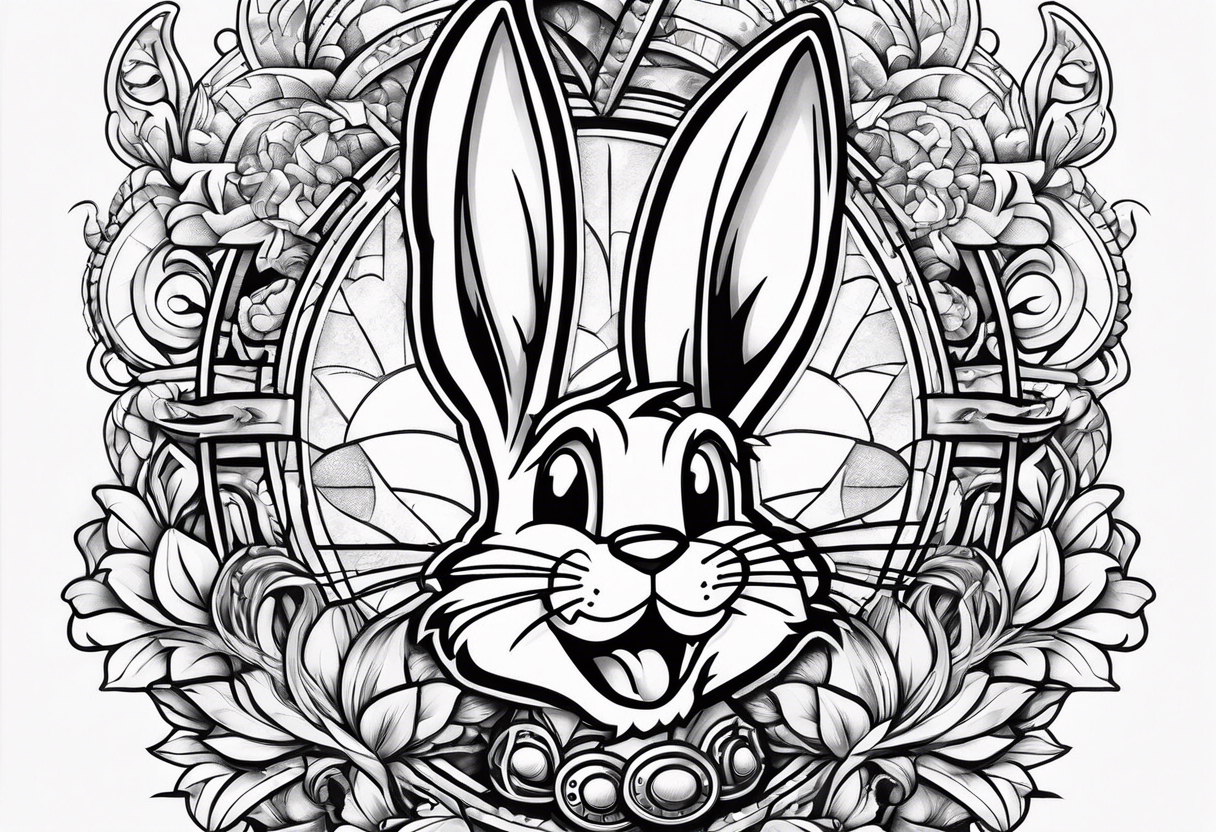 Chicano style bugs bunny tattoo idea